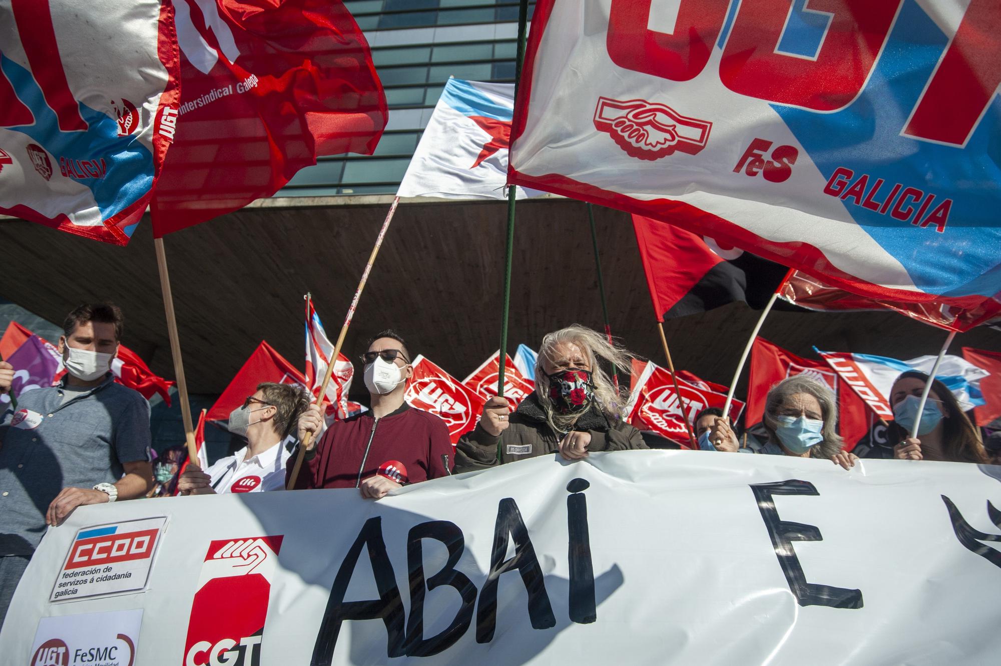 Concentración de los trabajadores de Extel