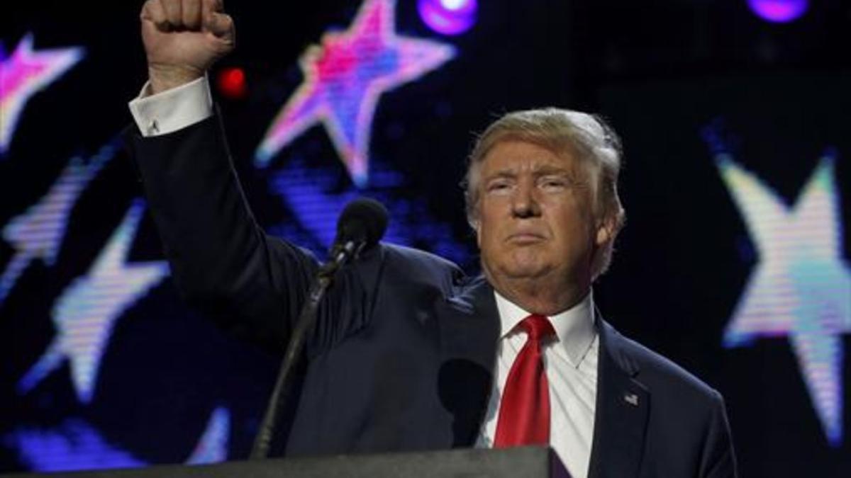 Donald Trump en un acto de la campaña electoral estadounidense.