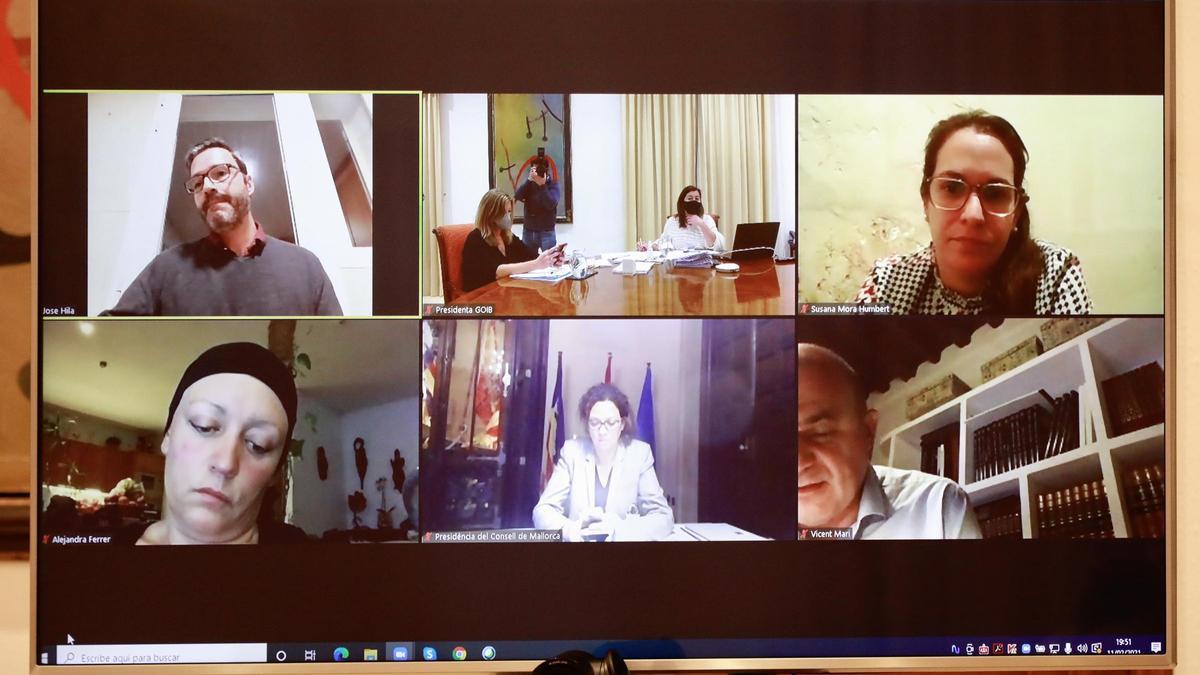 Los presidentes de los consells de las Pitiusas han participado por videoconferencia en la reunión con Francina Armengol y Patricia Gómez.