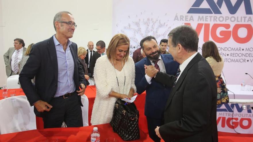 Juan González, Carmela Silva, Paco Ferreira y Abel Caballero, en una foto de archivo. // Marta G. Brea