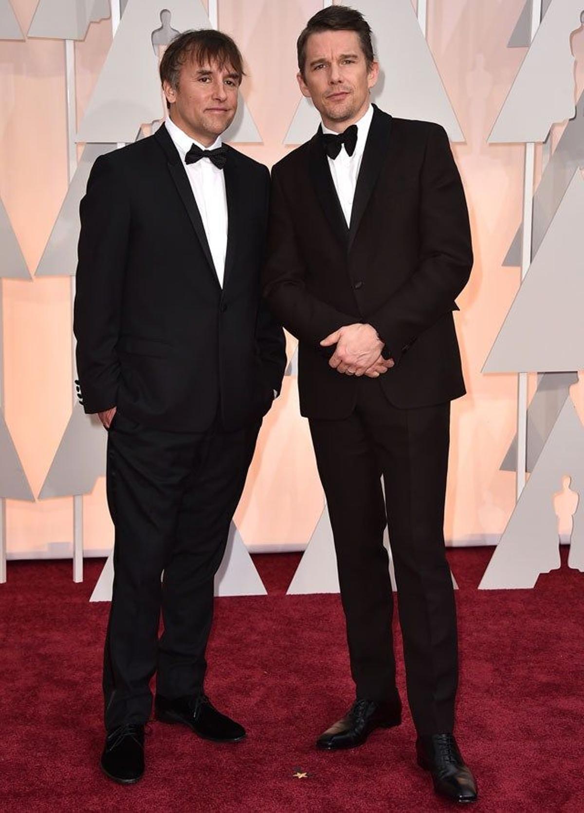 Richard Linklater y Ethan Hawke en la alfombra roja de los Oscar 2015