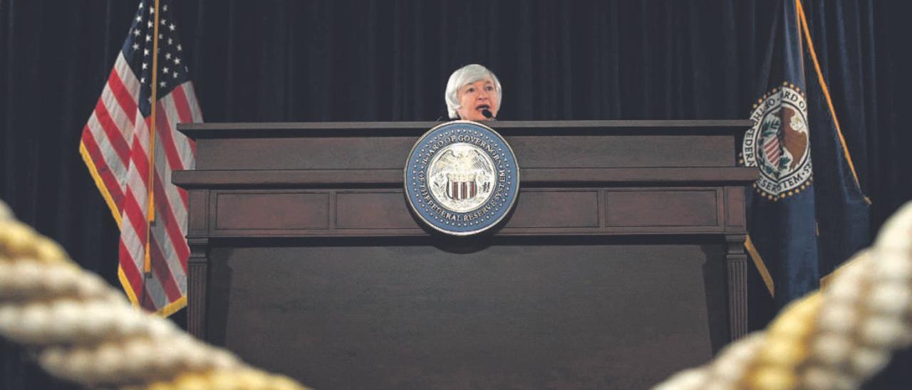 Janet Yellen, en la sede de la Reserva Federal, durante una comparacencia en diciembre de 2014.