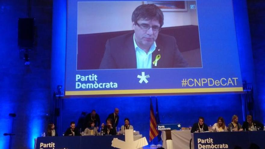 Puigdemont interviene en el Consell Nacional del PDeCAT.