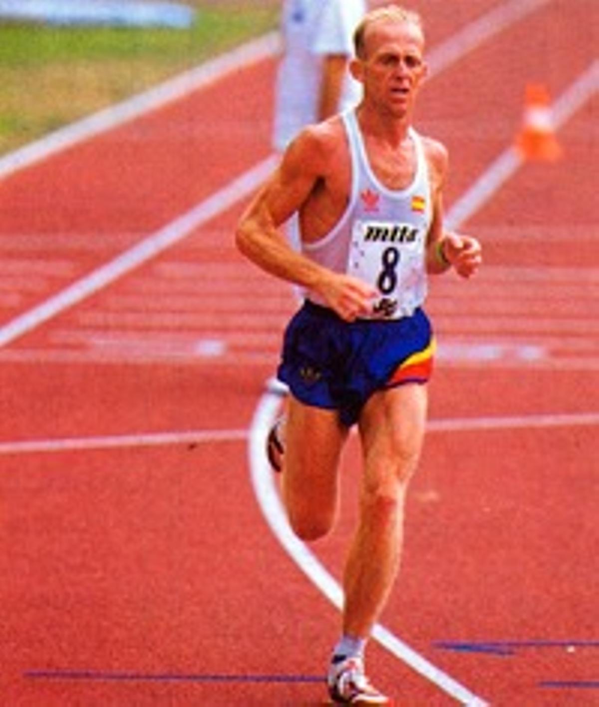 Juan Francisco Romera, durante el Campeonato de Europa de Atletismo en Split en 1990
