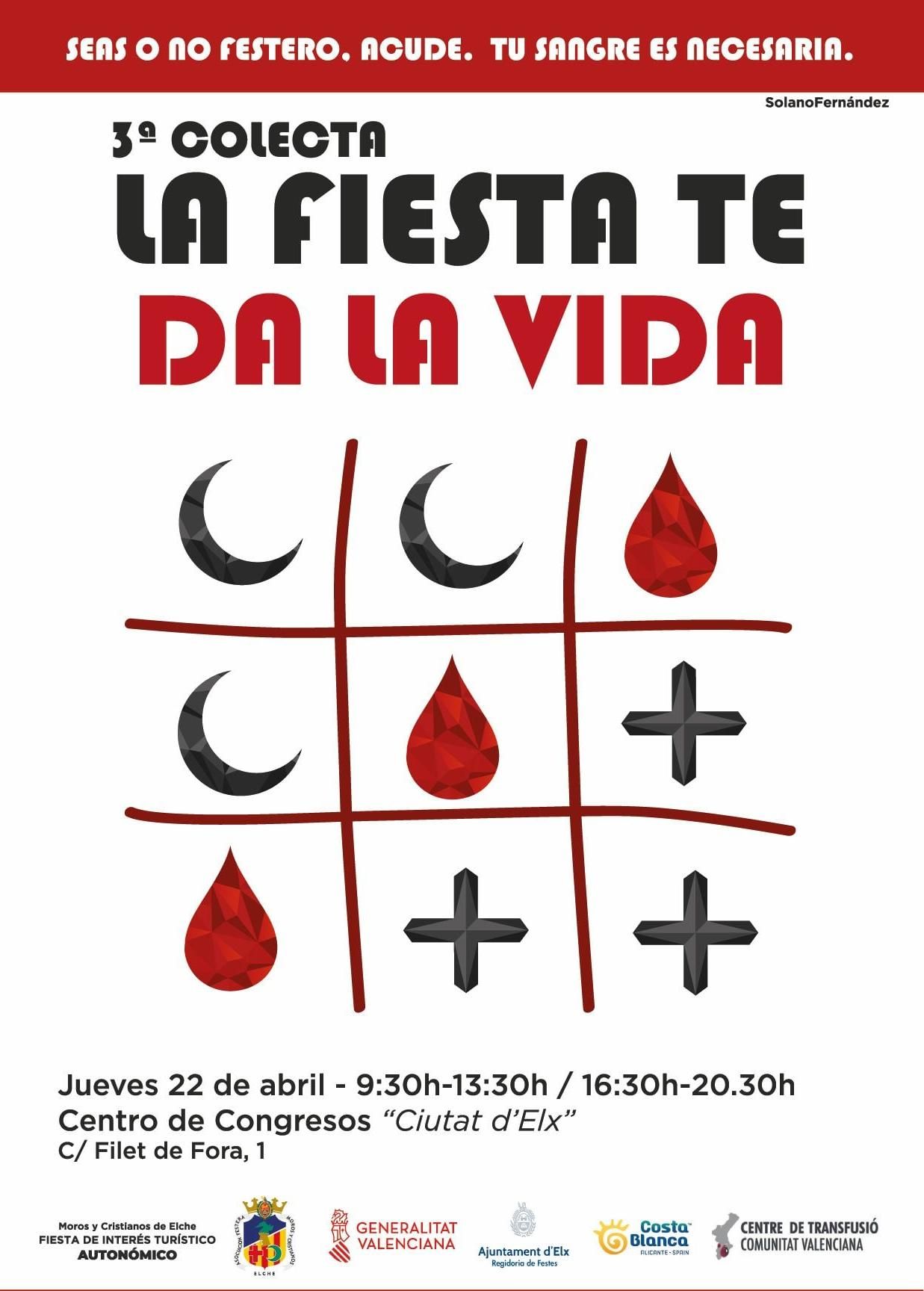 Cartel de la donación de sangre del próximo jueves en Elche