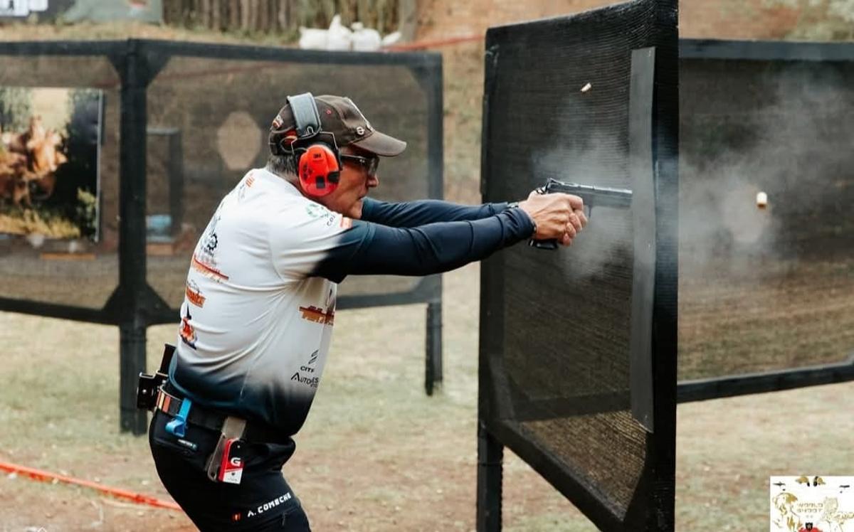 El deportista, en plena competición.