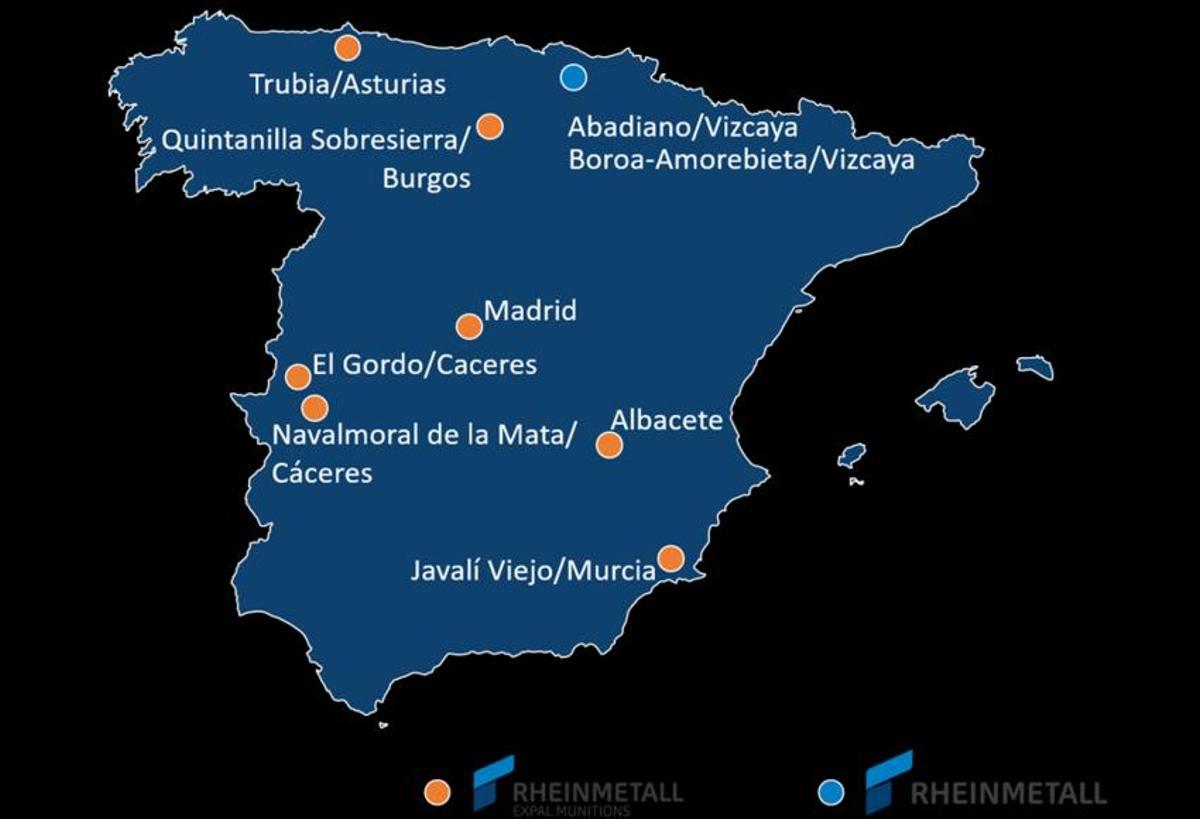 Plantas de Rhainmetall en España.