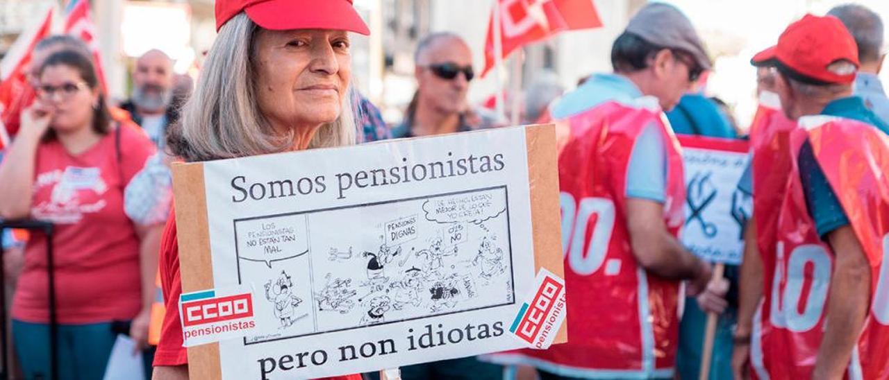 Protesta de pensionistas en Galicia.