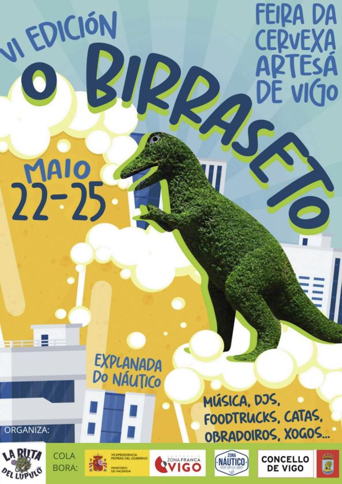 Cartel de la VI edición del Birraseto Fest que se celebrará en Vigo del 22 al 25 de mayo de 2025.