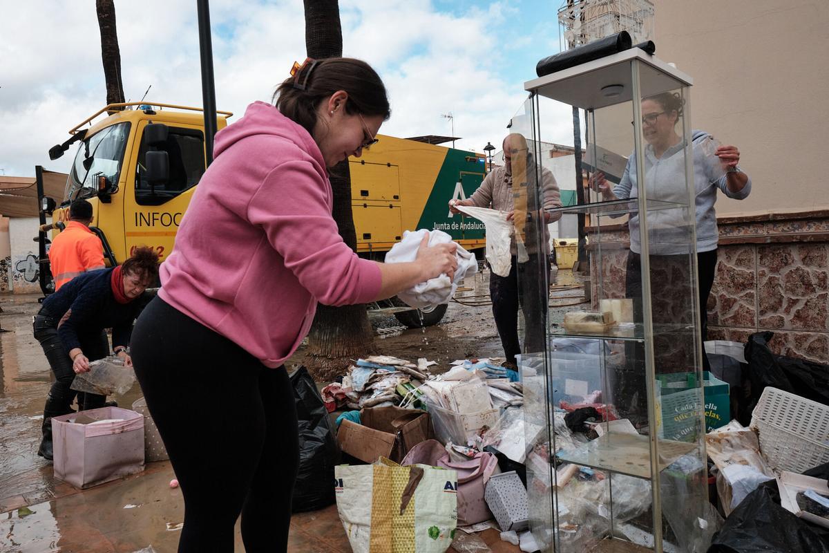 Inundaciones en Cártama tras el temporal del sábado en Málaga