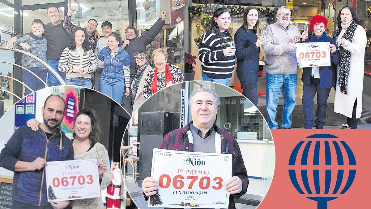 Cuatro de los cinco municipios de Castellón en los que ha tocado el primer premio del sorteo del Niño.