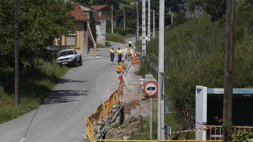 Las obras de la acera de Fafilán.