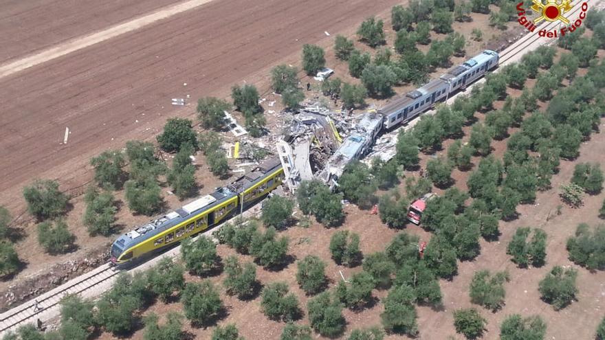 Accidente de trenes en el sur de Italia