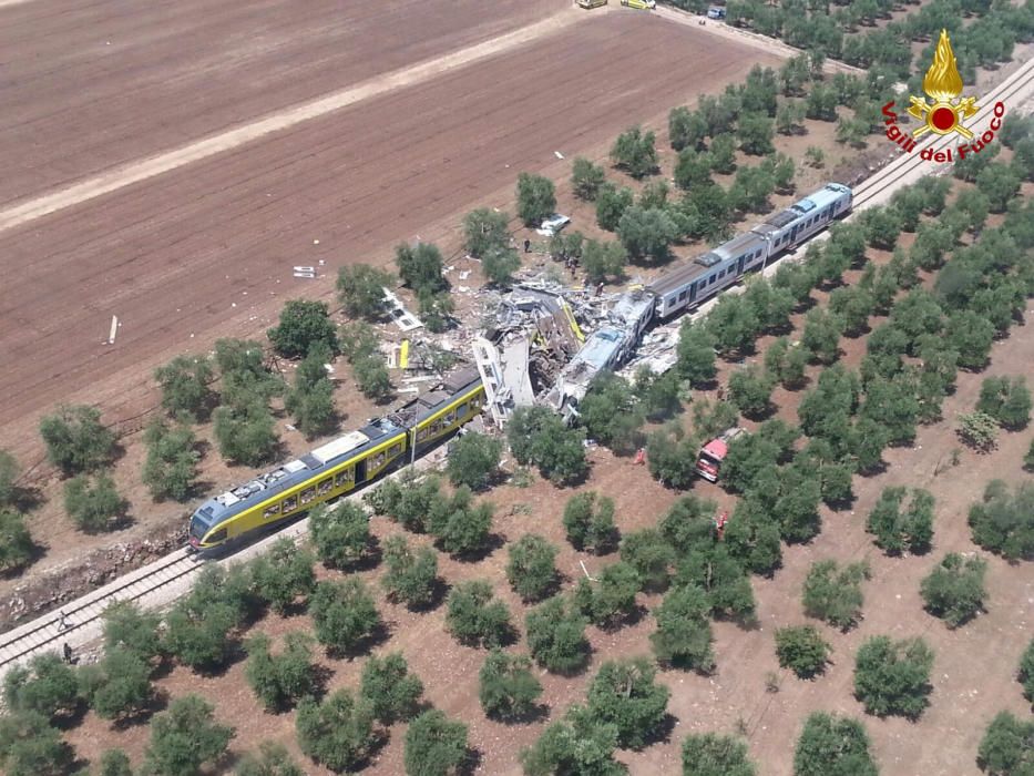 Accidente de trenes en el sur de Italia