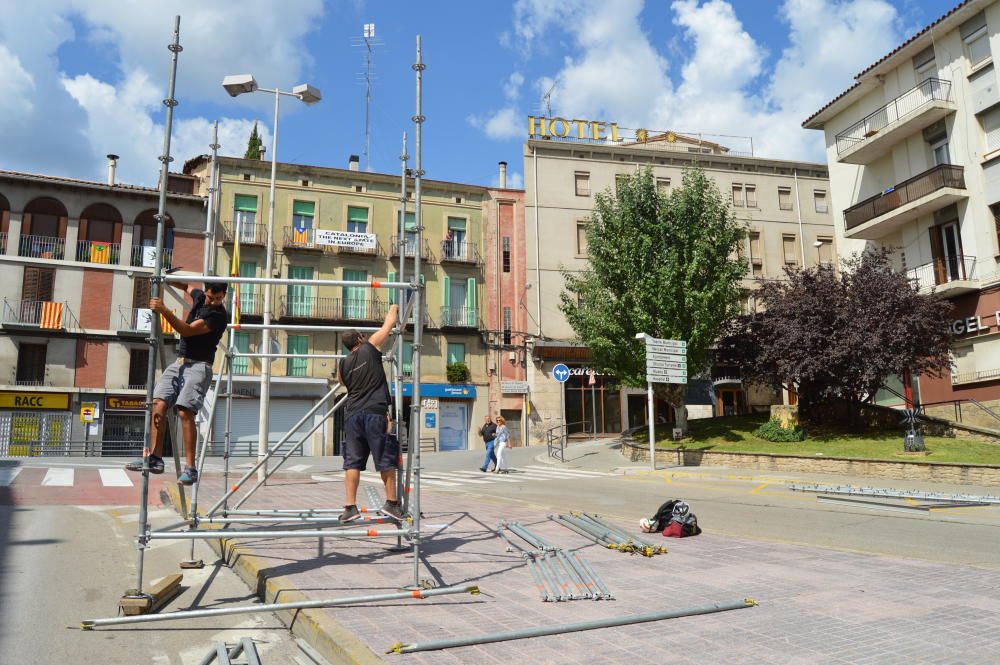 Berga viu immersa en els preparatius de la Diada