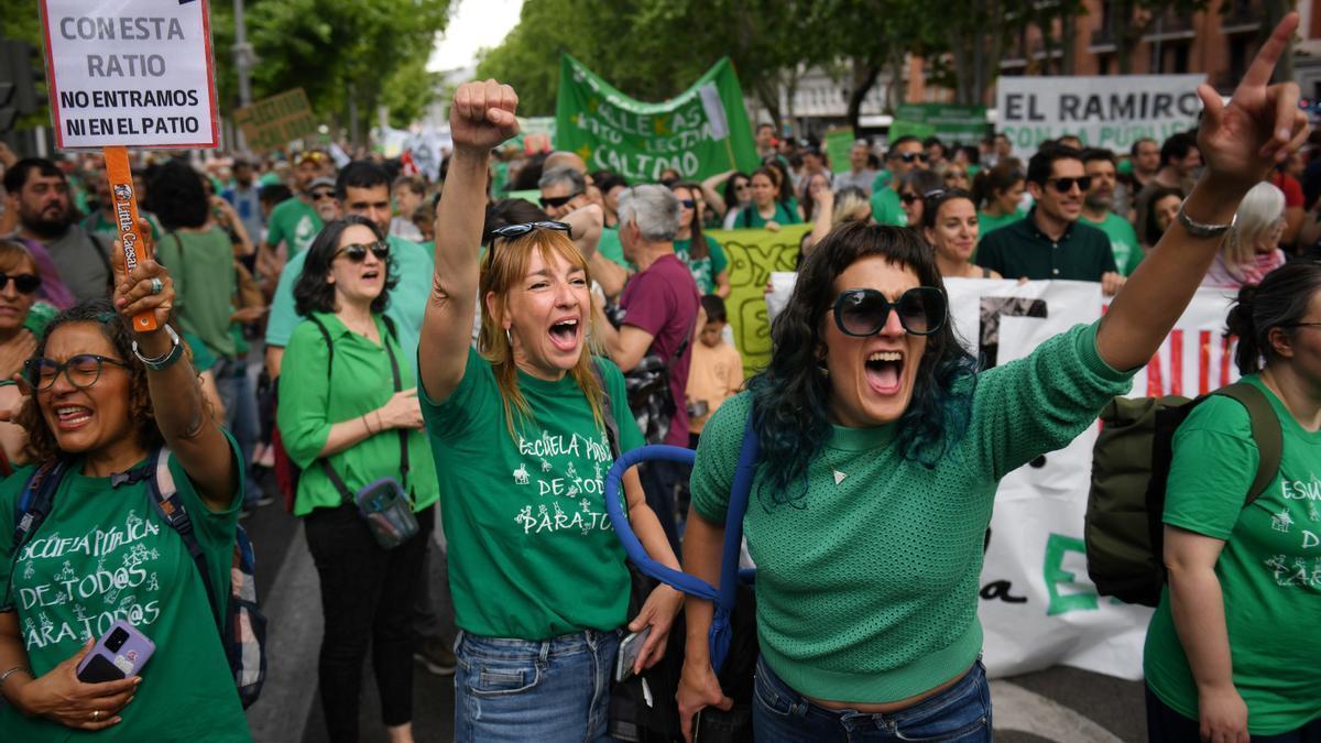 Imagen de archivo de la manifestación del profesorado andaluz por la defensa de la educación pública en mayo del 2024.