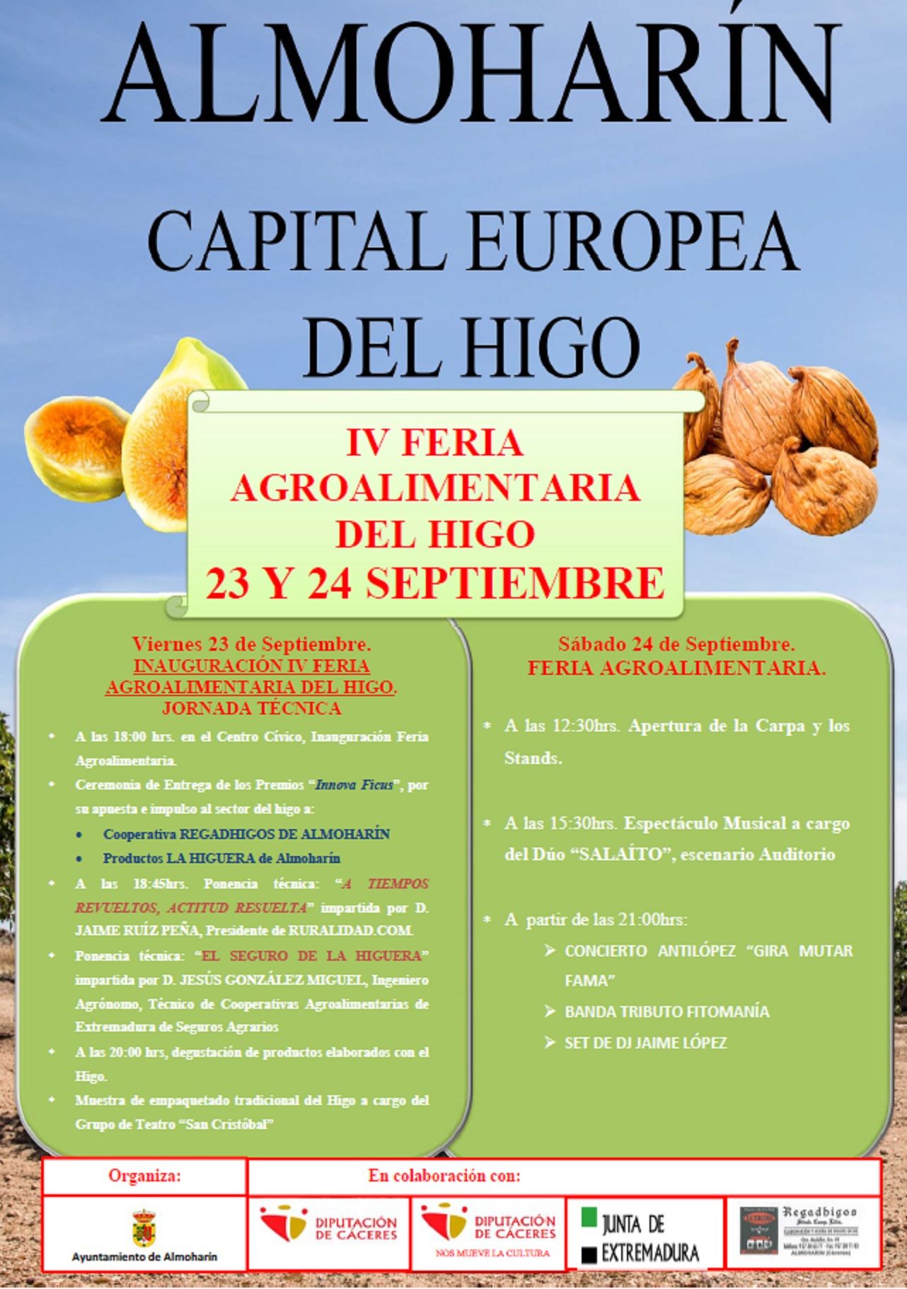 Cartel de la IV Feria Agroalimentaria del Higo de Almoharín.