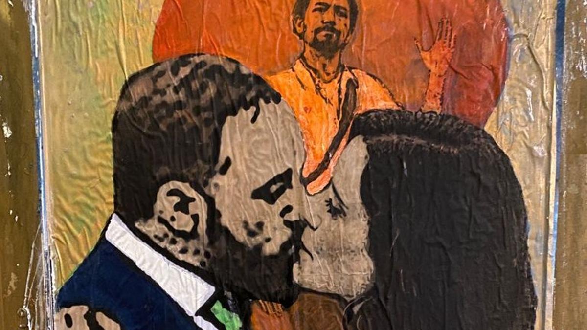 L’ardent petó d’Ayuso i Abascal protagonitza el nou mural de Tvboy