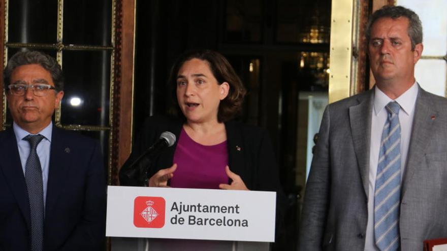 Enric Millo, Ada Colau i Joaquim Forn