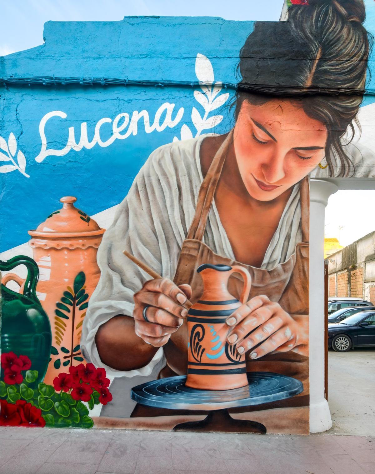 Detalla del mural en Lucena