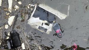 Escena del siniestro sobre el río Hudson.