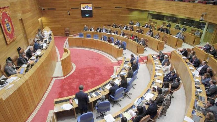 Pleno en el Parlamento gallego.