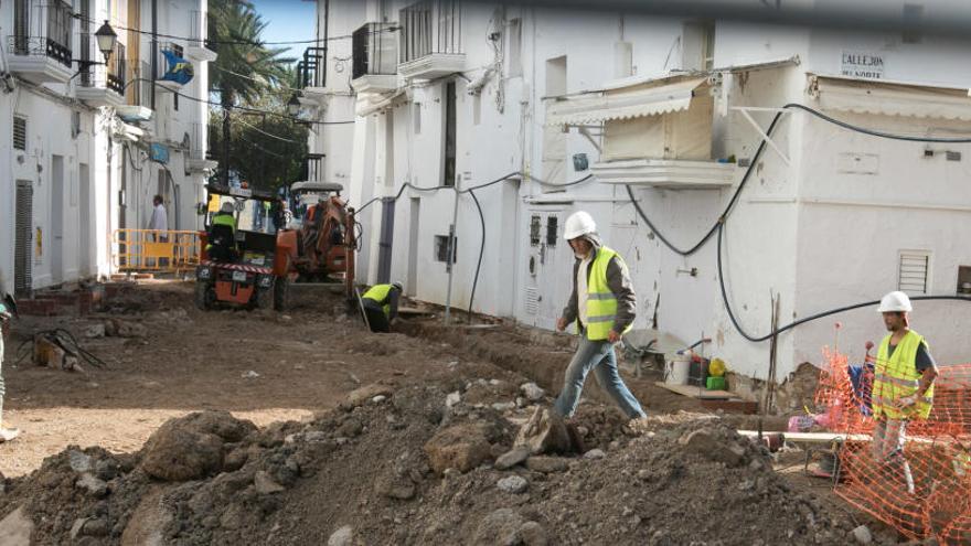 Obras en la calle Barcelona.