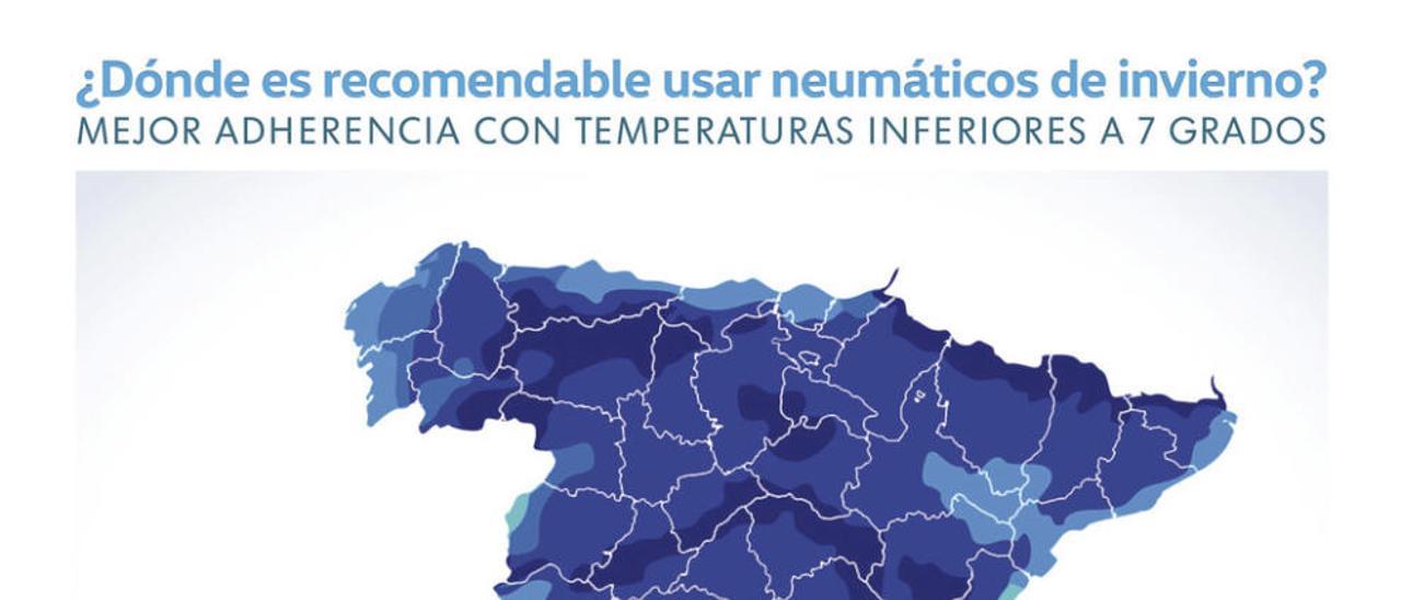 Zonas en donde es necesario el neumático de invierno. // FDV