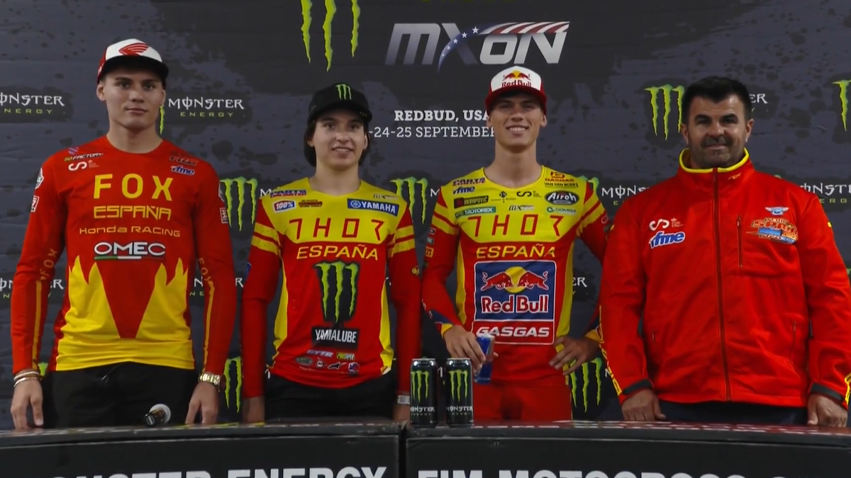 Fernández, Farrés, Prado y Rico, ayer en la rueda de prensa. |  // MXGP