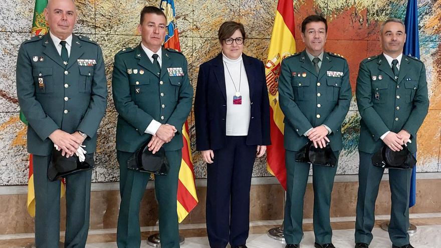 La Guardia Civil de Castellón recibe a tres comandantes destinados a la provincia