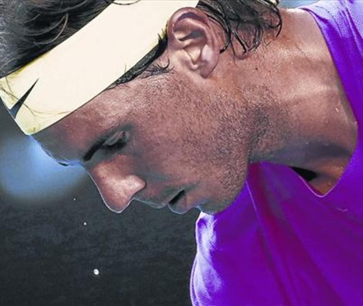 Nadal, en un moment del partit davant Smyczek. Nadal, en un moment del partit davant Smyczek.