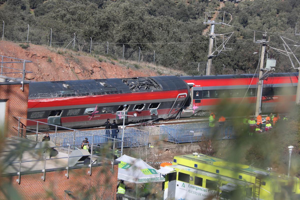 Uno de los vagones del Iryo de Adamuz.