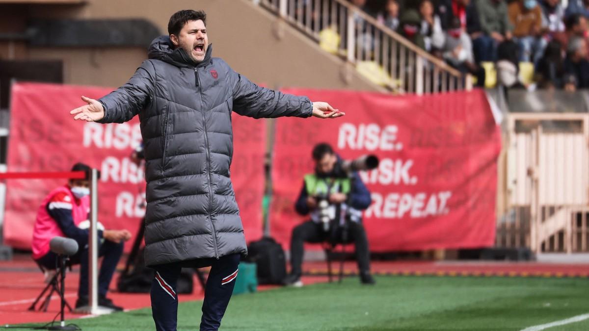 Mauricio Pochettino, durante el Mónaco-PSG (3-0)