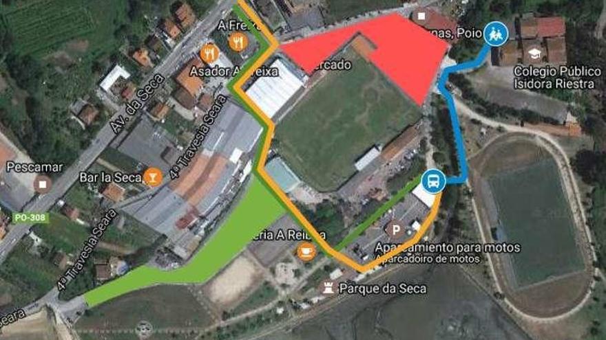 Plano de los nuevos accesos al colegio. // FdV