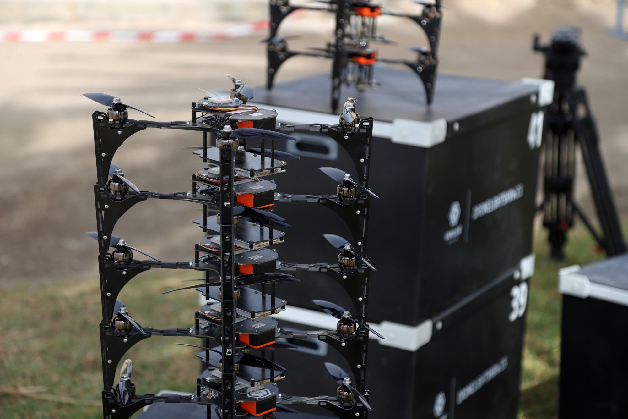 Pruebas para el espectúculo de drones que abrirá la Feria de Málaga 2022