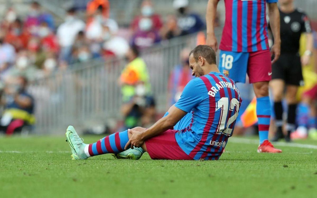 El Barça s’alarma amb Braithwaite, lesionat al genoll esquerre