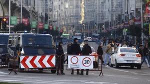 Dispositivo de seguridad en la Cabalgata de Madrid, el pasado enero.