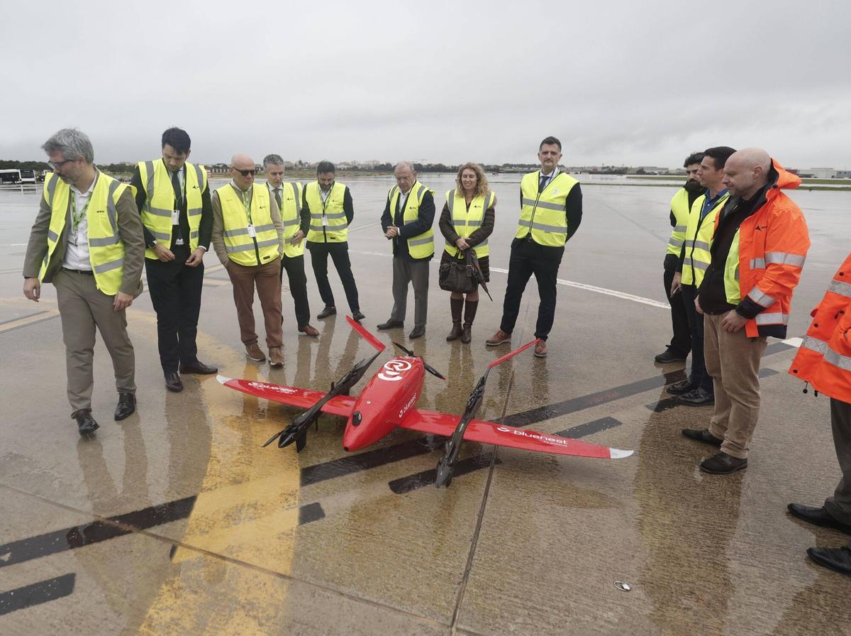 El aeropuerto de Palma acoge una demostración del vuelo de un dron que transporta órganos o sangre entre islas