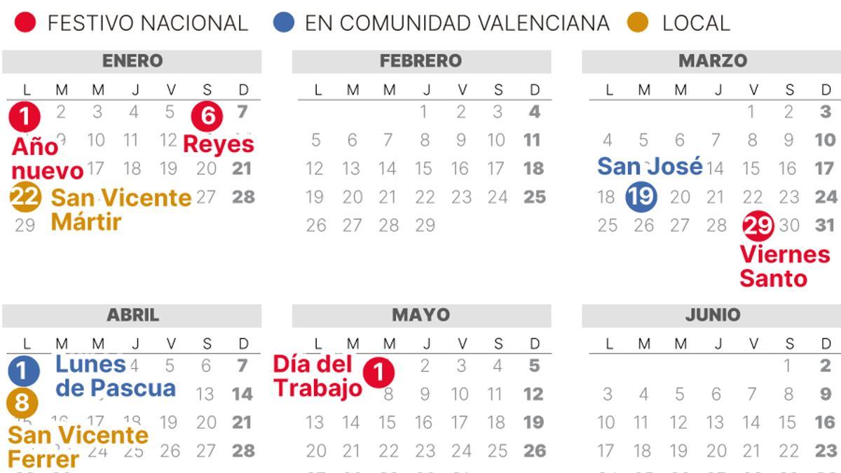CALENDARIO laboral de VALENCIA de 2024 (con FESTIVOS)