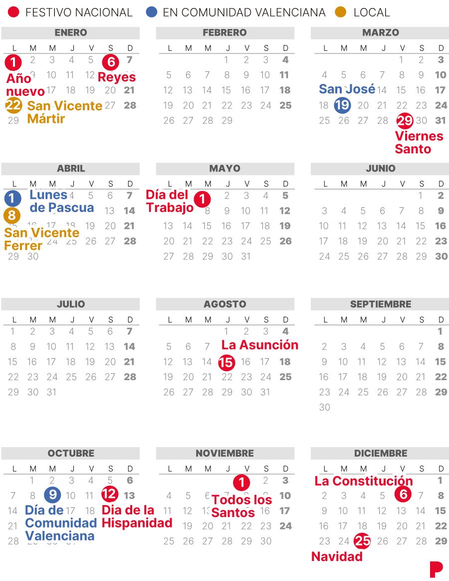Calendario Laboral Valencia 2024