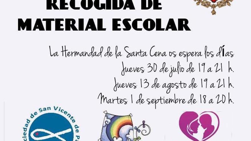 El cartel de la campaña de recogida de material escolar