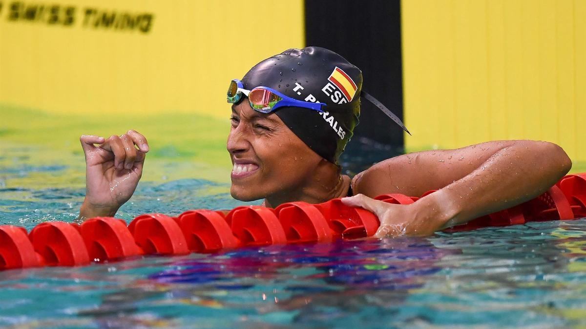 La nadadora española Teresa Perales tras una prueba.