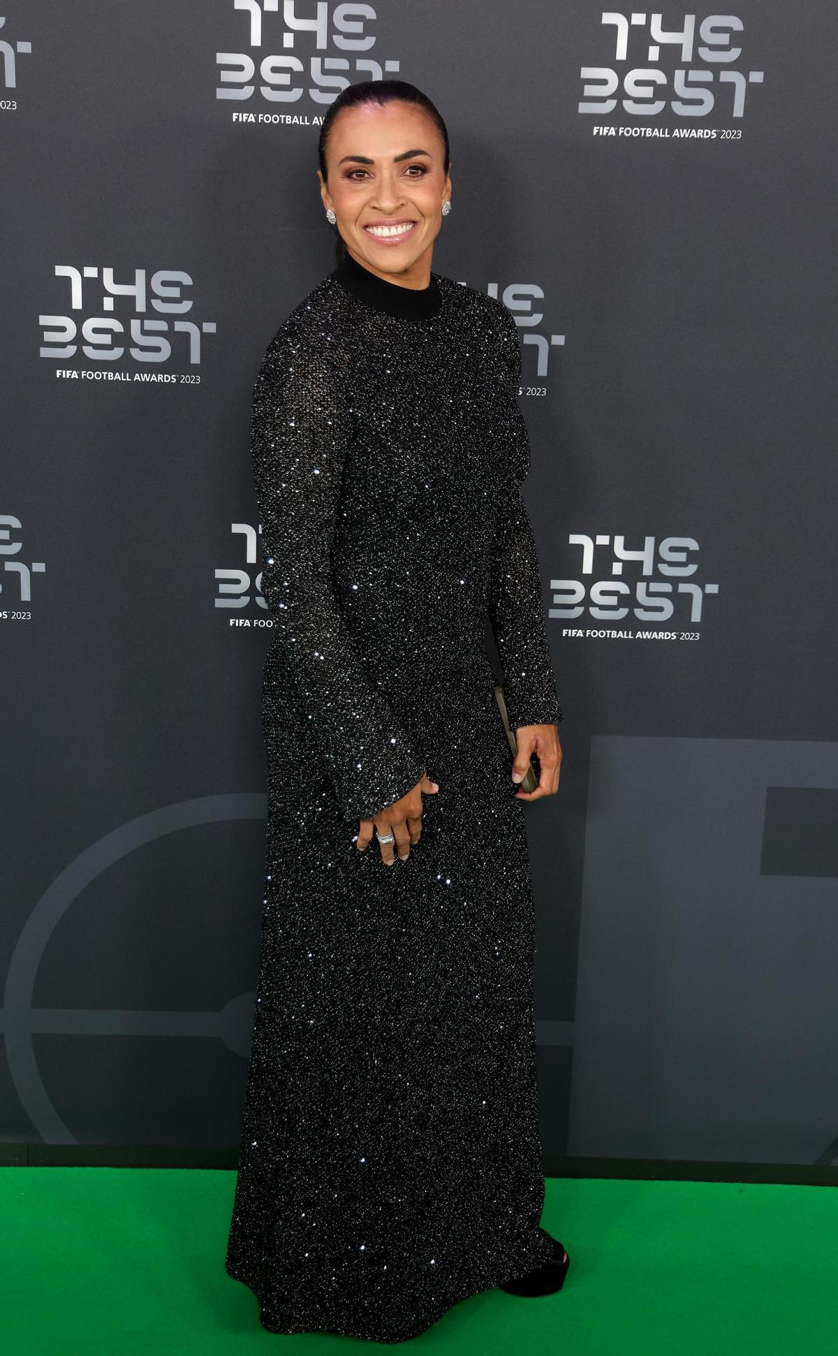 La alfombra roja de los premios The Best FIFA 2023. La jugadora Marta La alfombra roja de los premios The Best FIFA 2023. La jugadora Marta