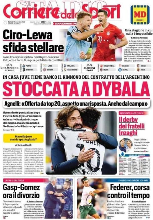 Portada CORRIERE DELLO SPORT martes 15 diciembre