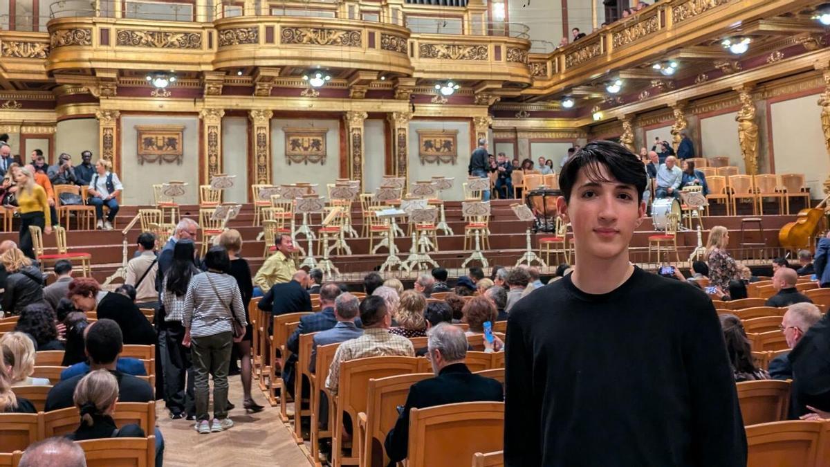 El estudiante Romeu Tembrás, en el Musikverein de Viena.