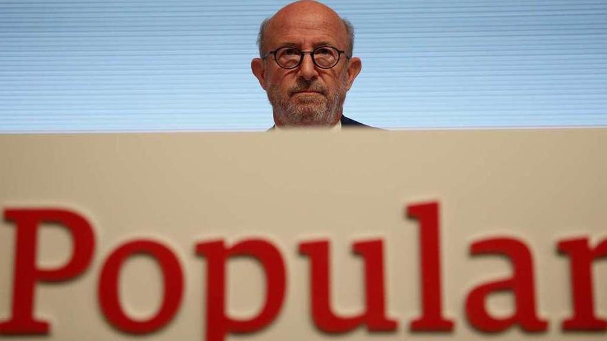 Emilio Saracho durante una junta de accionistas del Popular en Madrid.