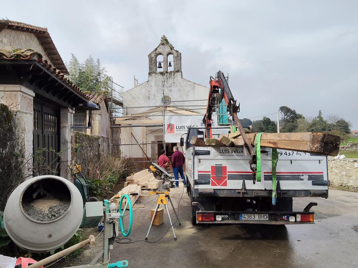 La capilla de Las Nieves, en obras.