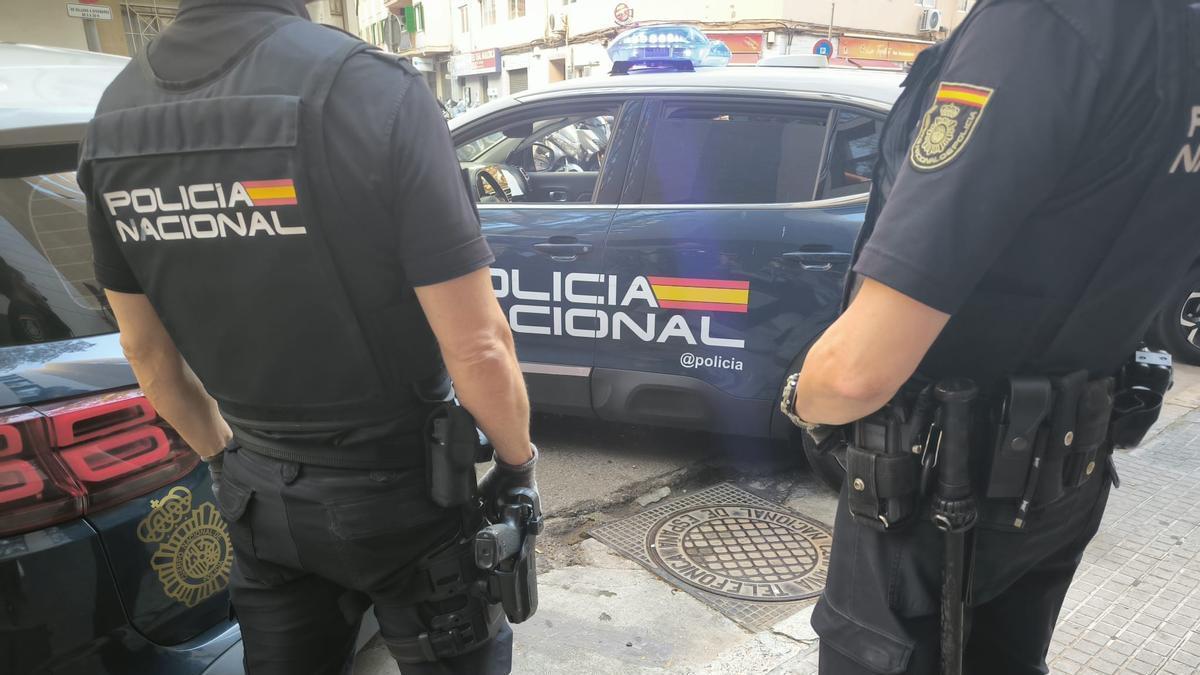 Una patrulla de la Policía Nacional en Palma.