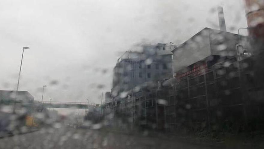 El Parque Empresarial Principado de Asturias, bajo la lluvia de ayer.