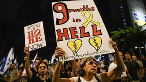 Protesta por la liberación de los rehenes en Tel Aviv